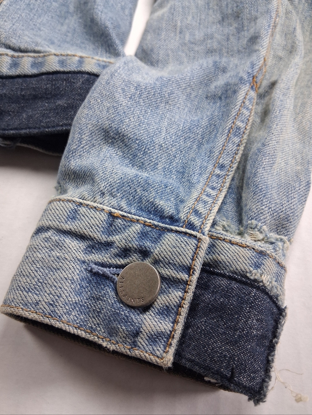 Allsaints Y2K Distressed Jean Jacket Womens Size U.S-8 - Picture 2 of 16